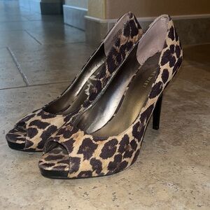 Nine West Animal Print Peep Toe Heels